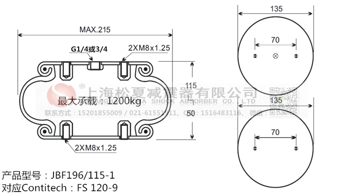 JBF196/115-1橡膠<a href='http://m.tuesdayc.cn/' target='_blank'><u>空氣彈簧</u></a>