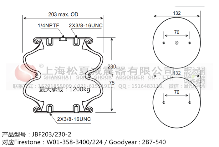 JBF203/230-2橡膠<a href='http://m.tuesdayc.cn/' target='_blank'><u>空氣彈簧</u></a>