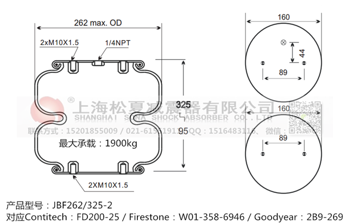JBF262/325-2橡膠<a href='http://m.tuesdayc.cn/' target='_blank'><u>空氣彈簧</u></a>